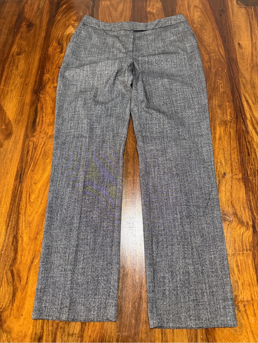 Jones New York Sydney Straight Leg Trousers 10 Gray Pattern Career Work Pants